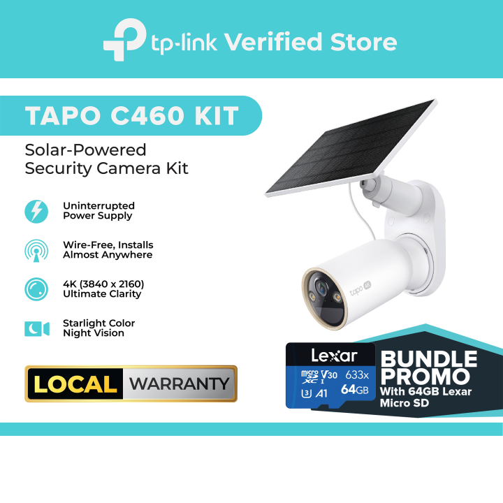 C460 TP-Link Tapo C460 KIT Solar-Powered Security Camera Kit | Lazada PH