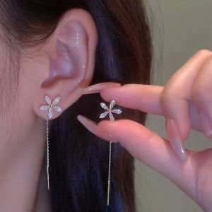 ต่างหูดอกไม้ปลูกทองต่างหูแบบหดตัวหวานๆทันสมัย