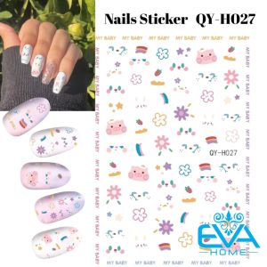 Sticker Dán Móng Tay 3D Dạng Decal Dán Chống Nước Hoạ Tiết Heo Hồng Kawaii My Baby Pink Pig QYH027