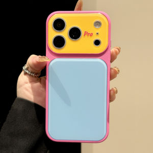 Dopamine Hit Color Shockproof Phone Case for iPhone 17 17pro max 16 Pro 15 14 13 Leather Bumper Simple Hard Acyrlic Armor Cover