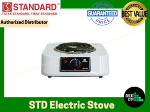 Standard Electric Stove Original SES1200 white induction cooker with control knob for home kitchen use.