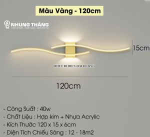Đèn Hắt Tường Decor DT-XT-A03 - Kiểu Dáng Hiện Đại - Dài 60-80-100-120cm - Ánh Sáng Vàng - Trang Trí Nội Thất - Bảo Hành 1 Năm - CÓ VIDEO