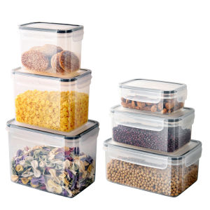 Kitchen Storage Jars Grains Material Sealed Jars Square Storage Box Grain Jars Moisture-proof