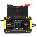 FOXSUR เครื่องชาร์จ 12V / 24V สลายซัลเฟตและฟื้นฟูแบตเตอรี่รถยนต์และรถจักรยานยนต์ Car/Motorcycle Smart Battery Charger / Pulse Repair Charger 12V/24V 8A/4A 6-150Ah/6-100Ah รุ่น FBC122408D มีการรับประกันสินค้าและมีคู่มือภาษาไทย. 