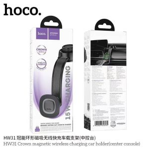 HOCO HW31 ที่จับมือถือในรถ แม่เหล็ก Magnetic ชาร์จไร้สาย 15W ปรับได้ 360 องศา รองรับน้ำหนัก 1.4 กก. แข็งแรง