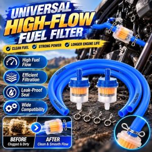 Universal High Flow Fuel Filter Car Fuel Filter Universal Fit Automotive Engine Fuel System Replacement Part