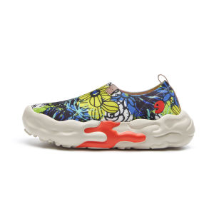 UIN Toledo XIII Womens Art Travel Shoes KNITS Slip On Loafers Lightweight Sneakers-Floral Graffiti