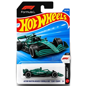 Mô Hình Xe Hot Wheels Aston Martin Aramco F1 Team Green Mainline 1/64 (Card Vỉ Original)