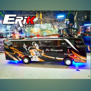 Miniatur Bis Po Haryanto Siliwangi Miniatur Bus Mobil Mainan Full Lampu Led