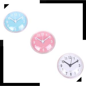 ❣💕WonderfulBuyinge นาฬิกาควอทซ์ดูดติดผนังขนาดเล็กกันน้ำกันหมอกสำหรับห้องน้ำห้องครัว