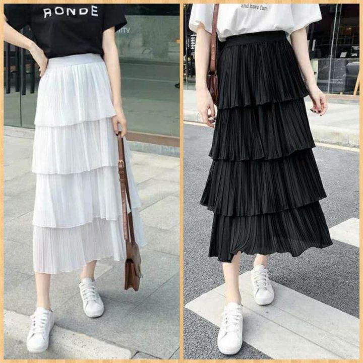 Mua Chân váy Maxy, chân váy dài, xoè nhẹ, 2 lớp lụa lót và lưới, form đứng thời  trang, tôn dáng, màu đen - V01D - Size L: 58-65kg tại Hum Outfit | Tiki