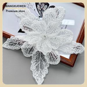 [COD] Sequin Beaded Flower Collar Applique White Lace Embroidered Patch Corsage DIY Decorative Wedding Dress Clothing Accessories