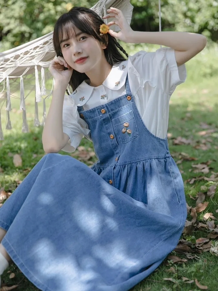 TOFASHIONS Suspender Skirt Women Jumpsuits Loose Dress Korean