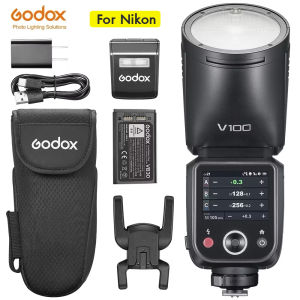 Godox Flash V100 C/N/S/F/O แฟลชกล้องหัวกลม TTL Li-ion Round Head Camera Flash กำลังไฟสูง 100Ws