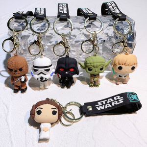 UMI Cartoon Star Wars Darth Vader Yoda Doll Silicone Keychain Couple Backpack Pendant Car Childrens Toy Gift 星球大战钥匙圈娃娃机礼品