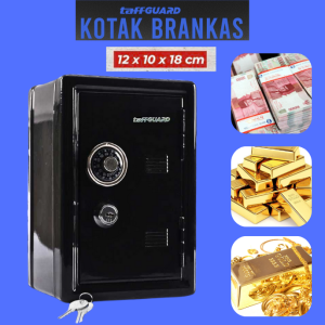 MEGA TaffGUARD Kotak Brankas Penyimpanan Celengan Uang Emas Dan Dokumen perhiasan Mini Home Safe Box