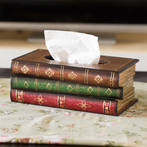 1 Tissue Box Retro European Style Simulation Book Tissue Box Desktop Tissue Storage Box Home Decoration