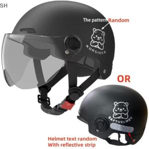 🚗🛵SH 1 Piece Battery Motorcycle Summer Universal Four-season Sun Protection Safety Helmet Half Helmet Electric Car Womens Helmet