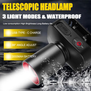 Headlamp Flashlight Led Headlamp Usb Rechargeable Water Proof Head Flashlight Multifunctional Xpe Cob Headlight Head Torch