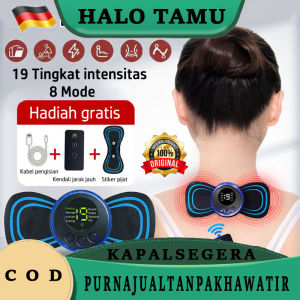 Patch Pijat Serviks EMS Mini Portabel 8 Mode Tampilan LCD Leher Tandu Stimulator Otot Punggung Pereda Nyeri