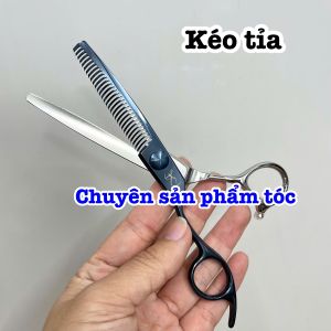 Titan Kéo Tỉa Nhặt Sạn Tay Trái 6.0 In Thép Nhật S440C Răng Cong Tỉa Mỏng Không Vết Cắt Kéo Tỉa Tóc Cao Cấp