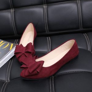 2026 New Style Pointed Toe Bowknot Flat Shoes Shallow WomenS Loafers Autumn WomenS Moccasins Pointed Toe Slip-On Shoes