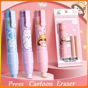 【1-3 days Delivery】Cute  Pencil Eraser Retractable Eraser For Kids Eraser with Eraser Refill Case