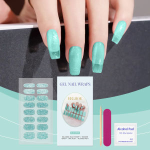 EELHOE Full Cover Gradient Nail Stickers Multi Color Self Adhesive Slider No Need UV Lamp Cured Press ON Nail Decal Full Cover Nail Polish Stickers Semi Cured Solid Color Self-Adhesive Sliders Size Simple Manicure UV Gel Decals