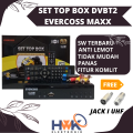 Receiver/set top box TV digital  EVERCOSS HD / STB KOMODO CHIPSET MONTAGE PEKA SINYAL STB DVBT2 HD YOUTUBE EWS pakai Antena UHF bebas bulanan. 