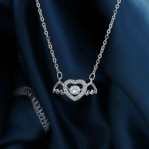 Kalung Necklace Kpop Angel Heart 100% Titanium untuk wanita Anti karat Korean Style / Kalung wanita / Kalung Korea / Women Necklace