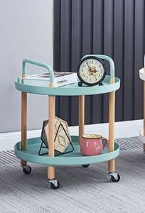 Merkon Kitchen utility Large Trolley 3 Tier Nordic Wide Round shaped Cart wine cart Trolley organizer Parlor trolley1012