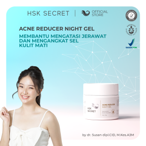HSK Secret Acne Reducer Night Gel - Atasi Jerawat Angkat Sel Kulit Mati & Mencerahkan dengan Sulfur BHA Salicylic Acid & Zinc Gluconate