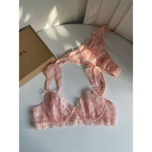 Set ren hồng cánh tiên dễ thương CALANTHA bộ đồ lót có gọng không lót quyến rũ LA PERBRA