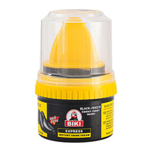 BIKI Leather Shoe Polish With Sponge Brush For Black And Colorless Shoes - Portable And Easy Application For On-The-Go Care