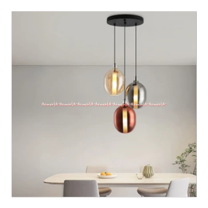 Eglare Cosmic Hanging Decorative Lamps Chandelier Colorfull Around 3L G9 Lampu Hias Gantung Model Bulat 3pcs Transparan Mix Warna Desain Menarik