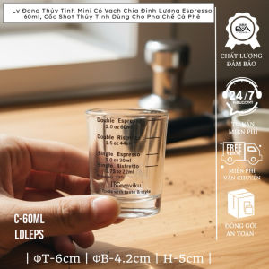 Ly Đong Thủy Tinh Mini 60ml Có Vạch Chia Định Lượng Espresso – Cốc Shot Dùng Cho Pha Chế Cà Phê Chuyên Nghiệp