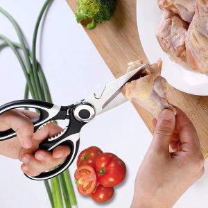 🇸🇬【SG stock】Kitchen Scissors Japan kitchen Scissor cut Multi Purpose Multi Function Ultra Sharp Premium Heavy Duty Kitchen Shears Stainless Steel SK5 Bone Scissors Shears Tool Chicken Cutter | Poultry | Metal | Wire | Duck | Seafood | Fish | Kitchen