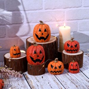 YOUSHI TOP Resin Artificial Resin Pumpkins Ornament Realistic Cartoon Fake Pumpkins Model Pumpkin Props DIY Handmade Craft Halloween Pumpkin Model Halloween Decor Gifts