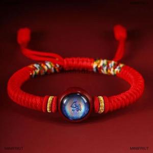 [COD] MINIFRIUT 12 Zodiac Eight Patron God Of Wealth Benmingfo Patron Smulet Red Rope Hand-woven Adjustable Hand Rope Bracelet