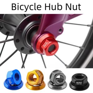 SERAPHYXO 2pcs Aluminum Alloy Bicycle Hub Nut M9/M10/M103/8 High Strength Rear Axle Screw Lightweight Anodizing Bike Accessories Rear Axle