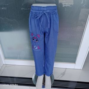 Celana Baggy Pants Semi Jeans Anak Perempuan Motif Karakter