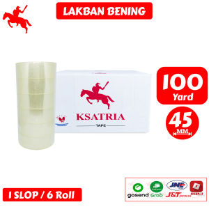 [TERLARIS] KSATRIA Tape Lakban Bening 45MM*100 Yard - Dus