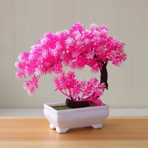 Bunga Plastik Hiasan Pajangan pot Dekorasi pohon Bonsai Sabit