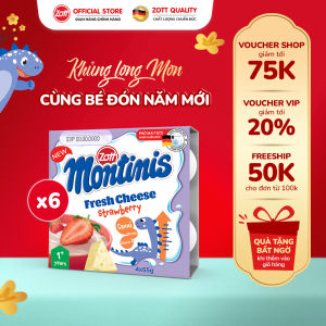 [Giao Hỏa Tốc] COMBO 6 vỉ Phô mai tươi Montinis vị Dâu nhập ĐỨC (vỉ - 55g x 4 hũ)