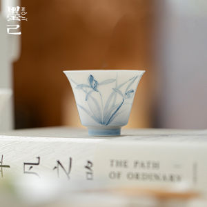 墨己玉泥云兰清欢陶瓷品茗杯小号家用茶杯功夫茶具手绘兰花单杯