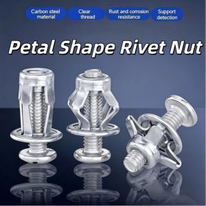 50PCS Petal Rivet Nuts Screw Galvanized M4/M5/M6/M8 Metal Expansion Clamp Hollow Iron Plate Fixing