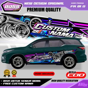 FR 01 - STIKER DECA MOBIL FORTUNER BRIO JAZZ SEDAN KIJANG PANTHER MOBILIO CALYA GRATIS CUSTOM NAMA
