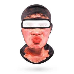 STYLETENK Breathable Funny Face  Sun Protection Quick Dry Realistic Balaclava Stylish Full Coverage Prank Face Hood Skiing