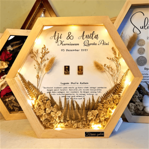 1 Hari Jadi Bingkai Mahar Pernikahan Rustic - Frame Mahar Pernikahan - Kado Pernikahan - Mahar Pernikahan Bingkai Uang - Mahar Murah - 1 Hari Jadi -Custom Mahar Expres - Frame Mahar 3D PopUp-AJI13