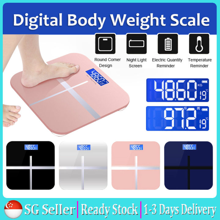 [SG Stock] Digital Body Weighing Scale USB Rechargeable Electric Weight ...